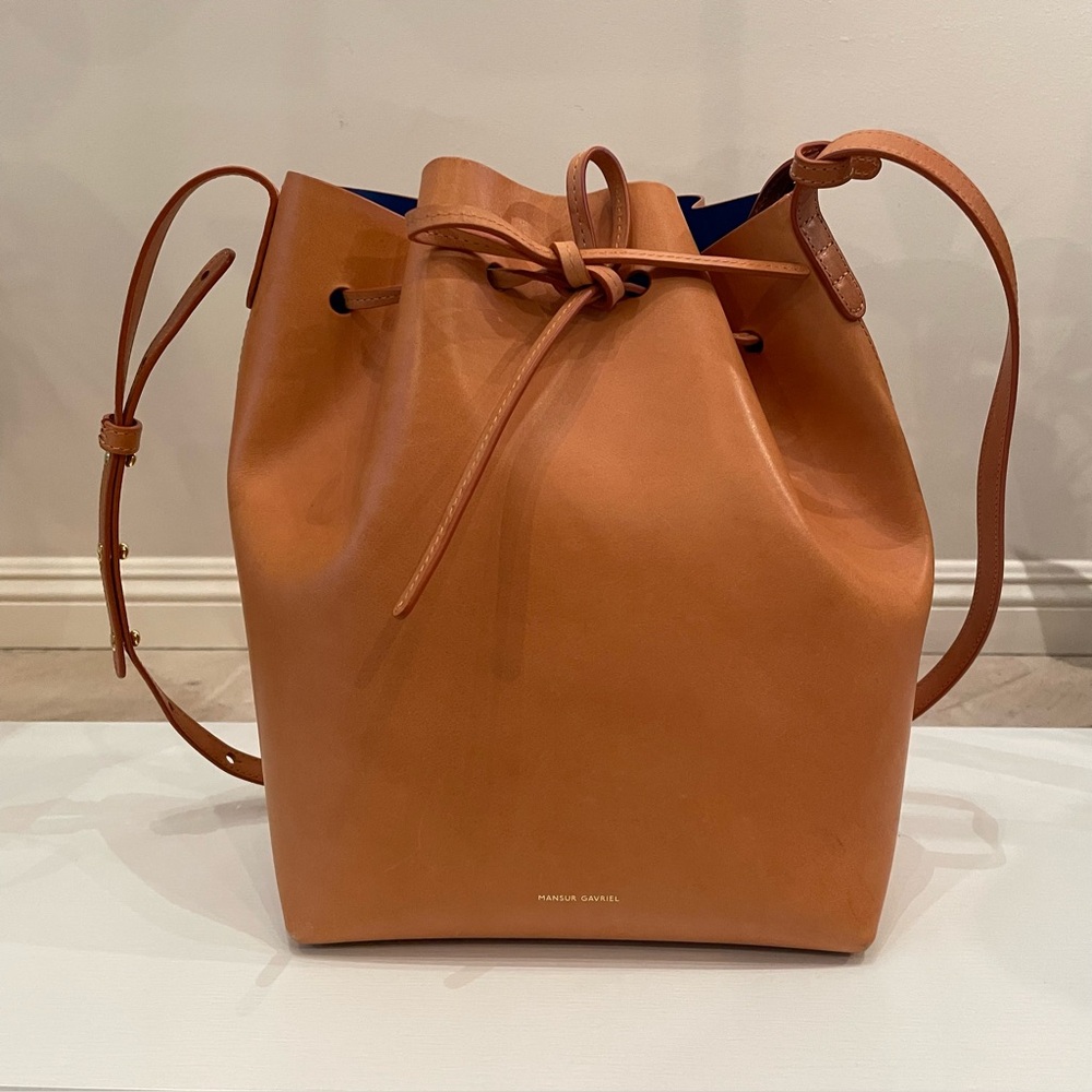 Mansur Gavriel Tan Leather Bucket Bag